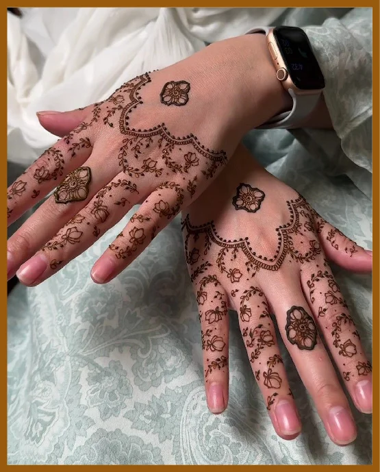 Wavy Curve Highlights In Modern Back Hand Mehndi Design